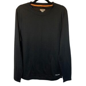 Omni Wool Men's Long Sleeve Base Layer Shirt Size XL Wool Blend Black Crew Top